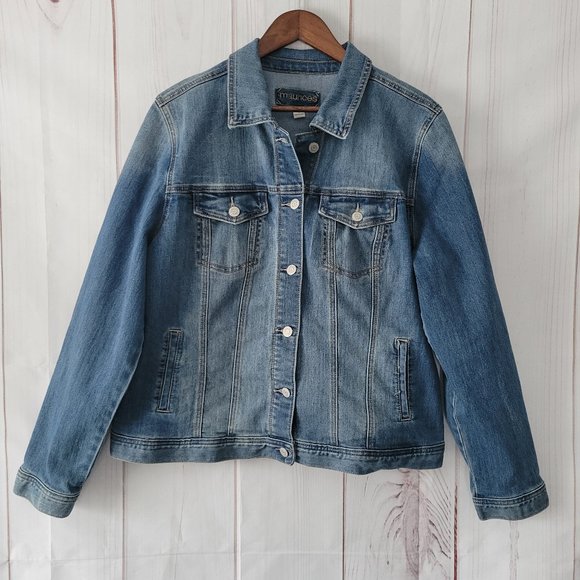 Maurices Denim Jean Jacket, Women’s Sz 1, Classic Button Down, Front Pockets EUC - Picture 1 of 10